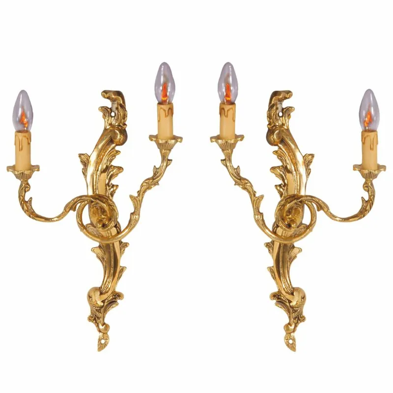 Casa Padrino ensemble de appliques murales baroques de luxe or H. 42 cm - Éclairage baroque Neue Ware