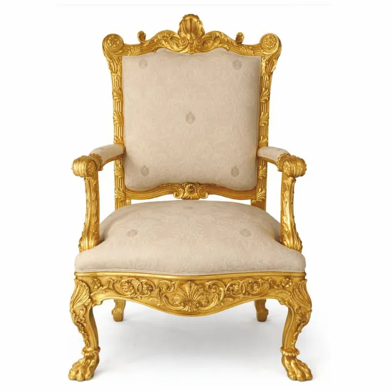 Neue Ware Casa Padrino fauteuil de salon baroque de luxe beige / or H. 123 cm - Fabriqué en Italie