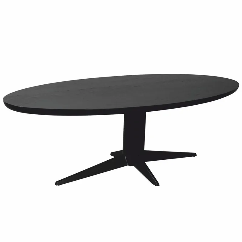 Casa Padrino table à manger de luxe noir 230 cm - Table de cuisine ovale - Meubles de cuisine Schneller Versand