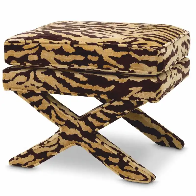 Casa Padrino tabouret de luxe avec motif tigre beige / marron - Mobilier de salon de luxe Bestseller