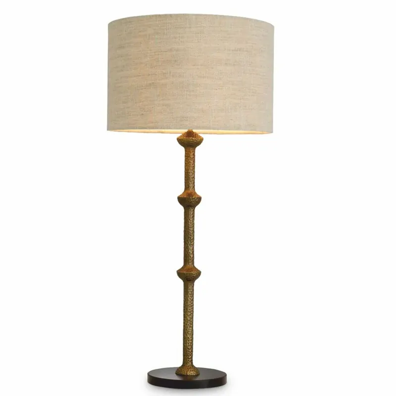 Casa Padrino lampe de table de luxe laiton vintage / noir / beige H. 85 cm Knallerangebot