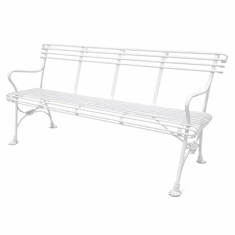 Billig Casa Padrino banc de jardin Art Nouveau en fer forgé blanc 140 cm - Mobilier de jardin