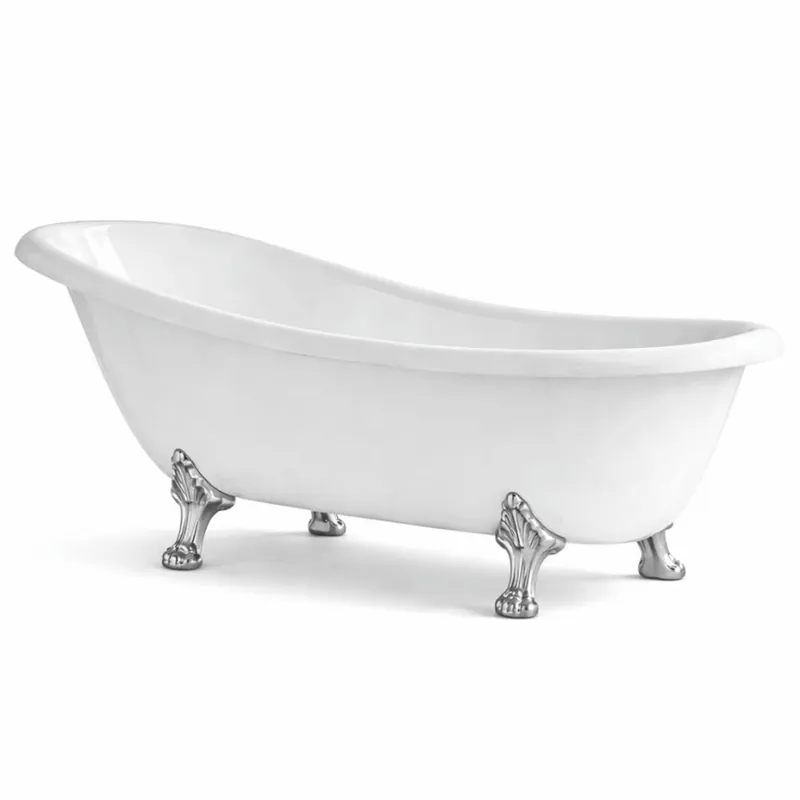 Aktuell Casa Padrino Baignoire Art Nouveau de Luxe Blanc / Argent 170 cm - Fabriquée en Italie