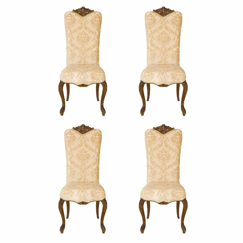 Casa Padrino ensemble de 4 chaises de salle à manger baroque de luxe beige / marron foncé Aktuell