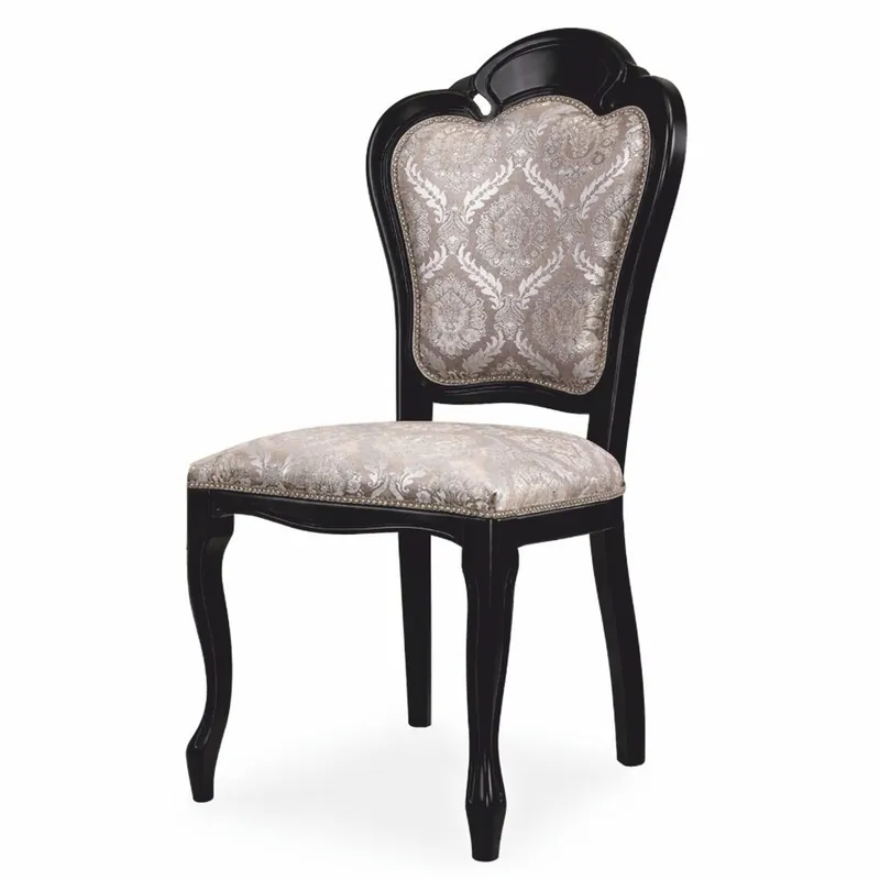 Casa Padrino chaise de salle à manger baroque de luxe gris / noir H. 107 cm - Mobilier de salle à manger Super-Preis