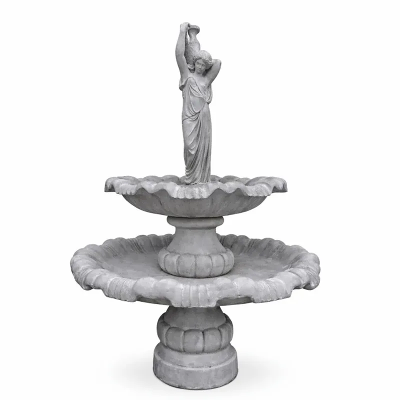 Casa Padrino fontaine baroque femme avec cruche gris Ø 130 x H. 185 cm - Fontaine de jardin Neu Im Sortiment