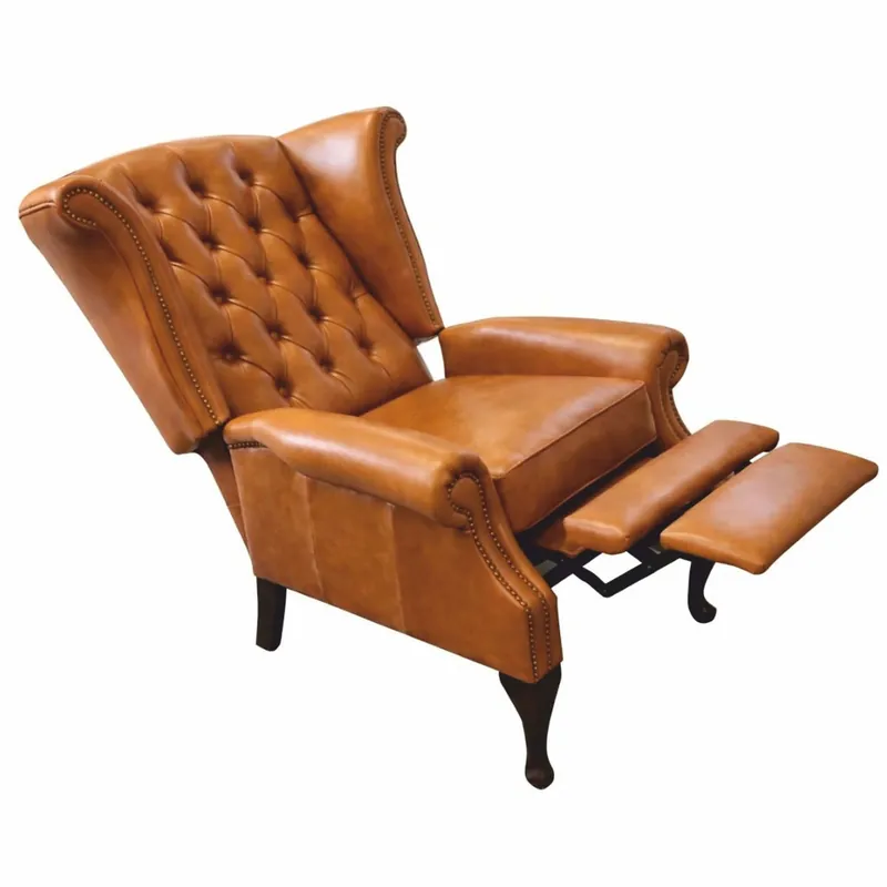 Sonderaktion Casa Padrino fauteuil TV Chesterfield de luxe en cuir marron vintage / noir H. 110 cm