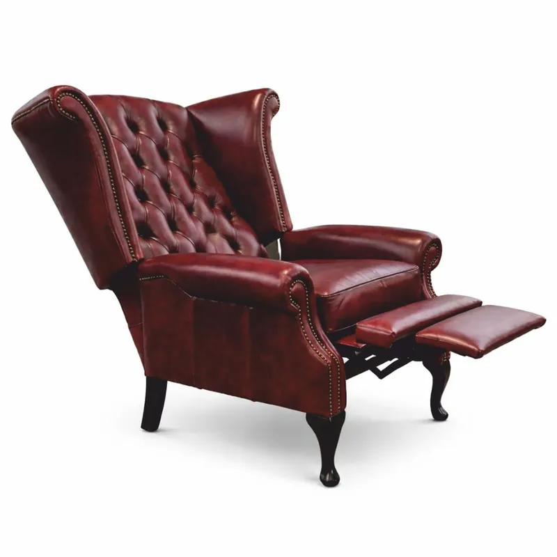 Jetzt Bestellen Casa Padrino fauteuil TV Chesterfield de luxe en cuir rouge bordeaux / noir H. 110 cm
