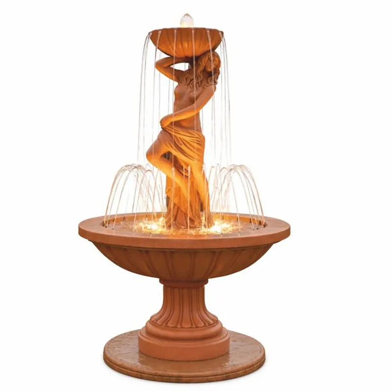 Casa Padrino Fontaine Art Nouveau Marron Ø 130 x H. 195 cm - Magnifique Ffontaine de Jardin Neue Kollektion