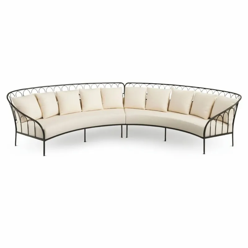 Casa Padrino Canapé de Luxe Noir / Crème 476 cm - Canapé Hôtel et Jardin Markenware