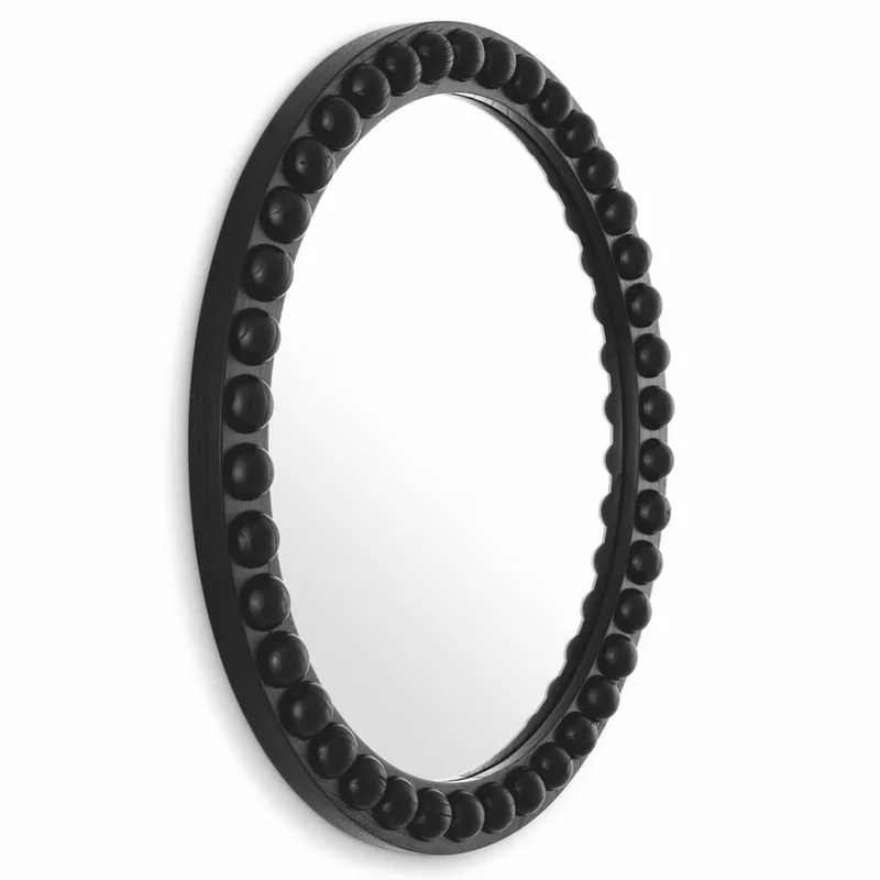Direkt Vom Hersteller Casa Padrino Miroir de Luxe Noir Ø 80 cm - Miroir Mural Rond de Luxe