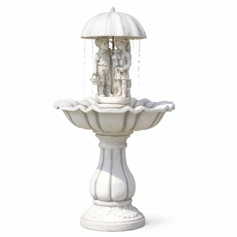 Casa Padrino Fontaine Baroque Blanc Ø 79 x H. 138 cm - Fontaine de Jardin Nostalgique Garantierte Lieferung