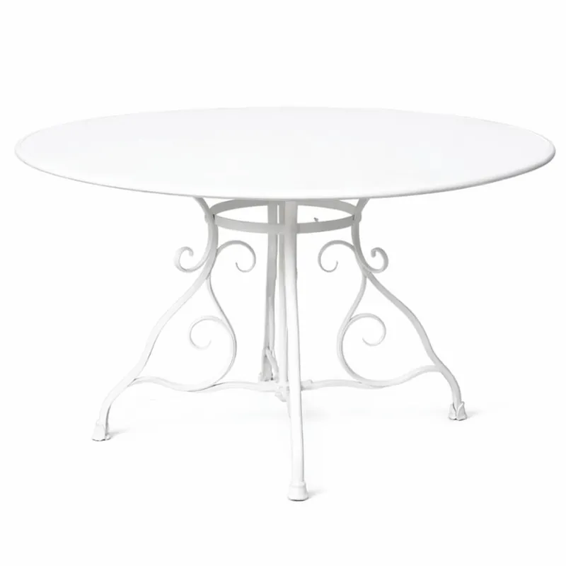 Casa Padrino table de jardin Art Nouveau blanc Ø 100 x H. 70 cm - Meubles de jardin nostalgique Billig