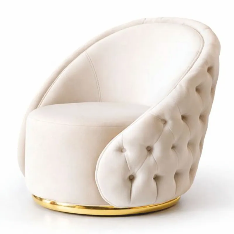 Meistverkauft Casa Padrino Fauteuil Chesterfield de luxe Crème / Or 100 cm - Mobilier Chesterfield de Luxe