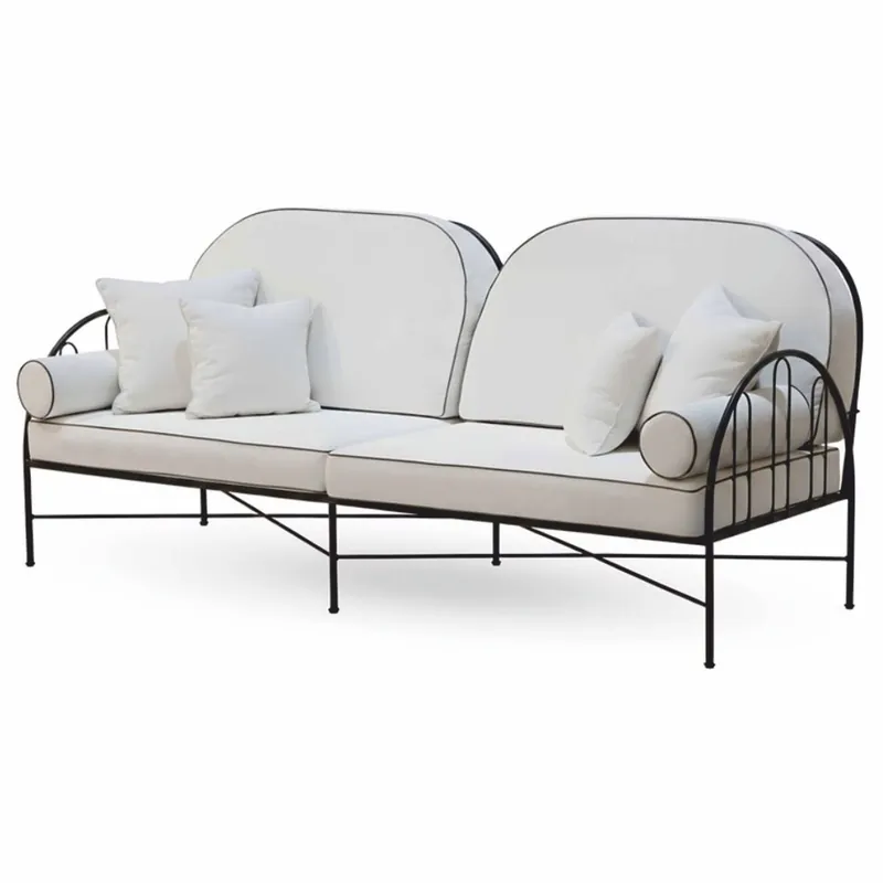 Online Kaufen Casa Padrino canapé de luxe en fer forgé gris / noir 240 cm - Canapé hôtel et jardin