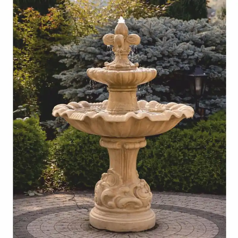 Neuheit Casa Padrino Fontaine Baroque Beige Ø 100 x H. 146 cm - Magnifique Fontaine de Jardin