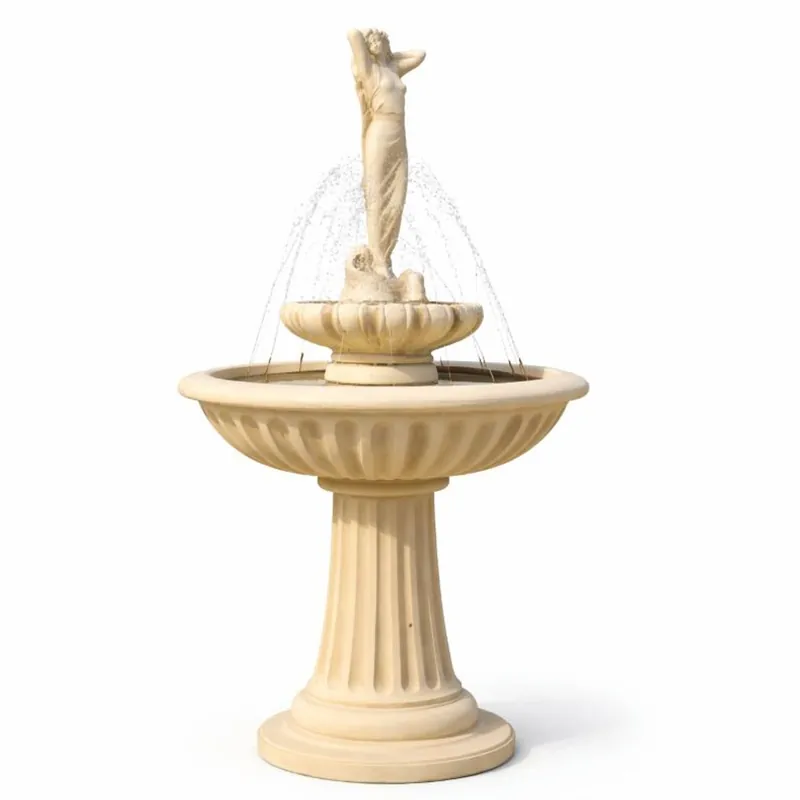 Direktkauf Casa Padrino fontaine Art Nouveau dame sable Ø 92 x H. 172 cm - Décoration de jardin