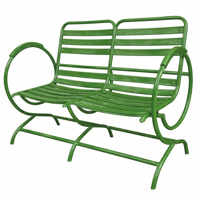Saisonangebot Casa Padrino banc de jardin Art Nouveau en fer forgé vert 100 cm - Mobilier de jardin