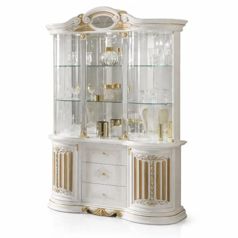 Nur Für Kurze Zeit Casa Padrino vitrine baroque de luxe blanc / or 139 x H. 213 cm - Fabriqué en Italie