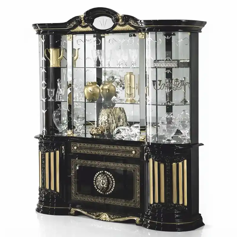 Casa Padrino vitrine baroque de luxe noir / or 173 x H. 213 cm - Fabriqué en Italie Bestpreis