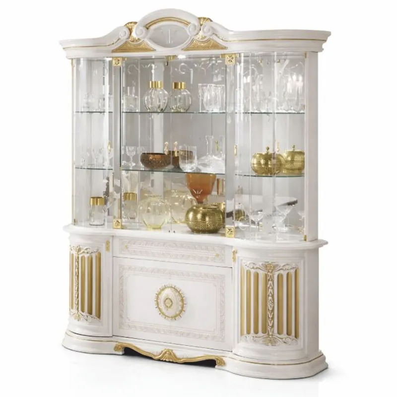 Neuheit Casa Padrino vitrine baroque de luxe blanc / or 173 x H. 213 cm - Fabriqué en Italie