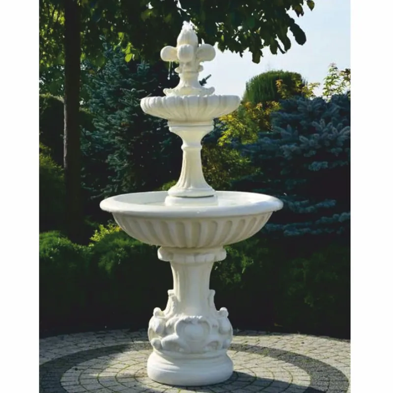 Billig Casa Padrino Fontaine Baroque Blanc Ø 92 x H. 181 cm - Fontaine de Jardin Nostalgique