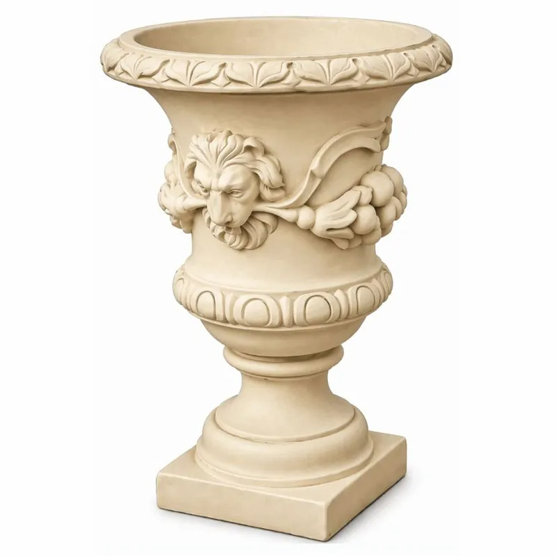Casa Padrino pot de fleurs baroque beige Ø 50 x H. 70 cm - Décoration de jardin baroque Finale Aktion
