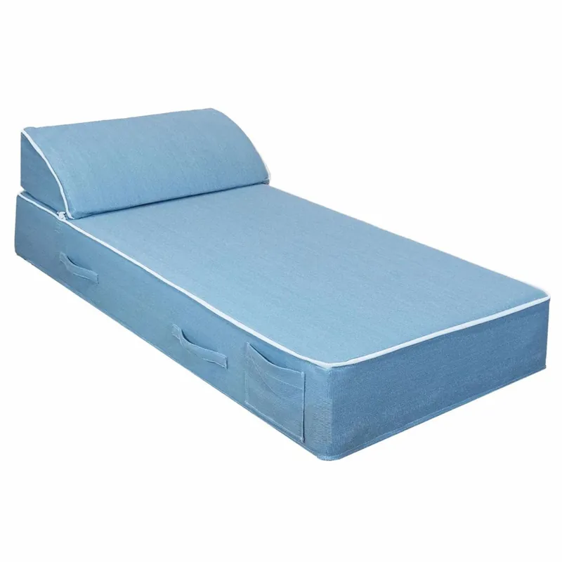 Zertifiziert Casa Padrino chaise longue de jardin de luxe bleu clair / blanc 180 x 80 cm - Chaise longue de piscine
