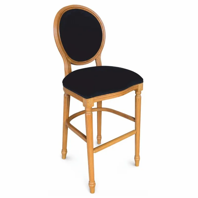 Top-Seller Casa Padrino tabouret de bar baroque de luxe noir / naturel - Meubles de bar baroque