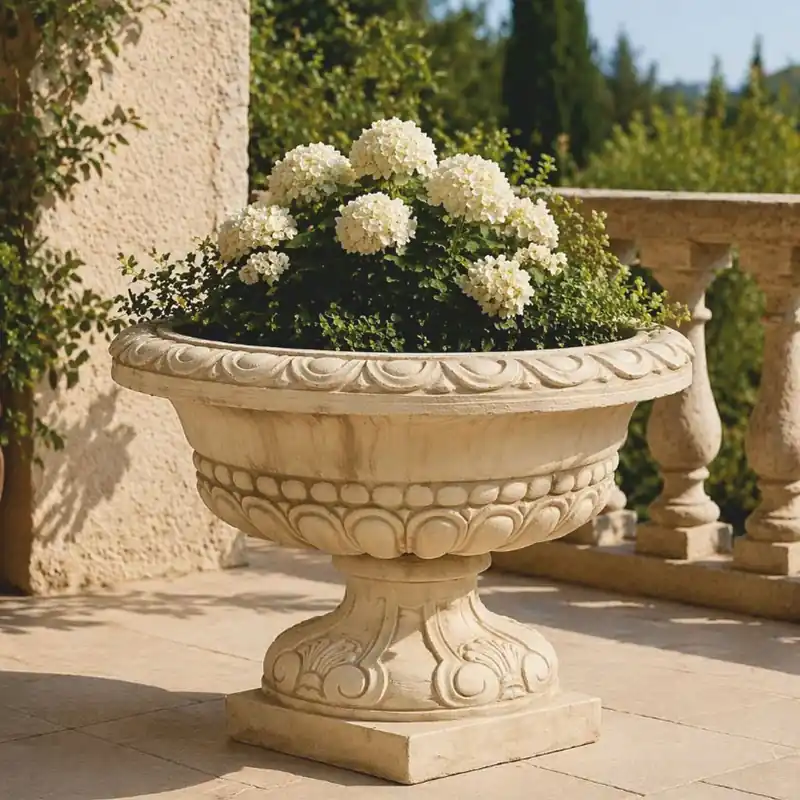 Casa Padrino pot de fleurs baroque beige Ø 70 x H. 50 cm - Décoration de jardin baroque Markenware