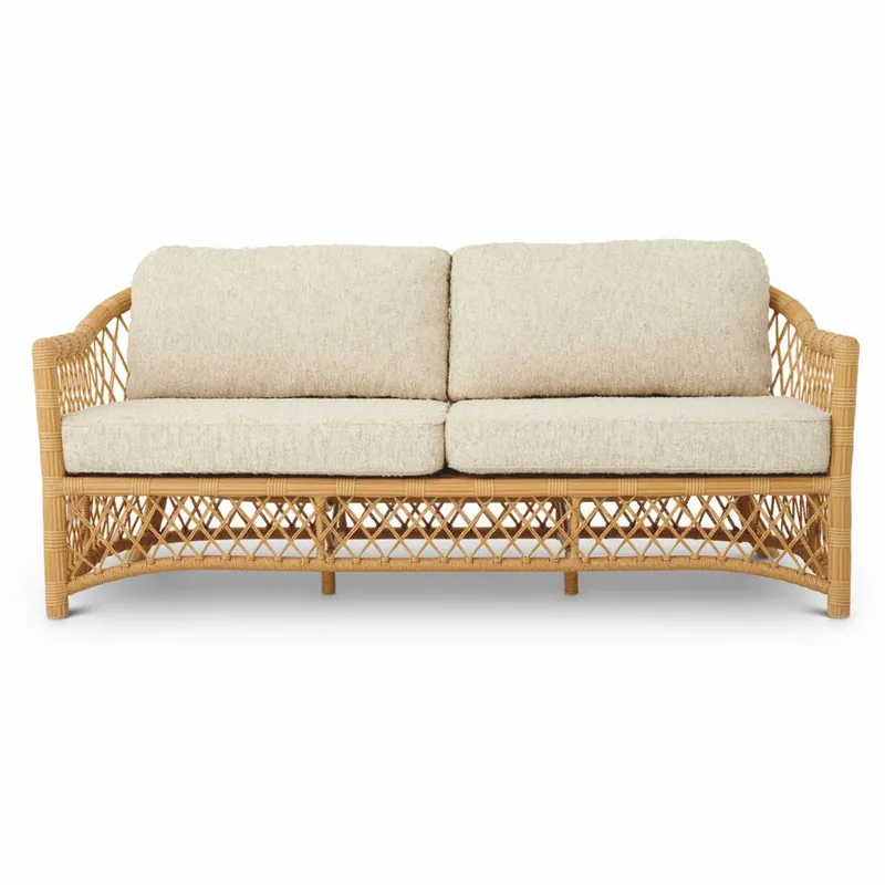 Casa Padrino canapé de jardin de luxe en rotin artificiel naturel 180 cm - Meubles de jardin Jetzt Bestellen