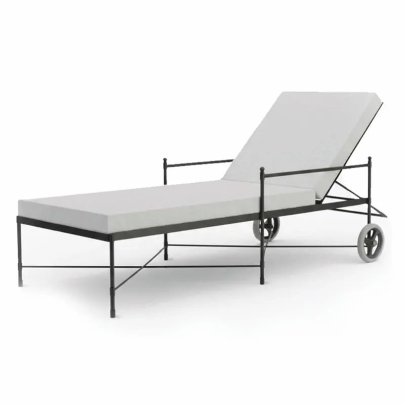Casa Padrino chaise longue de jardin de luxe noir / gris 190 cm - Meubles de jardin et hôtel Nur Heute