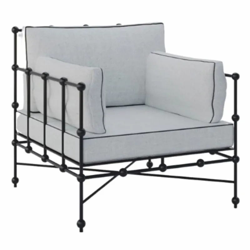 Casa Padrino fauteuil de luxe en fer forgé noir / gris 90 cm - Fauteuil hôtel et jardin Preisknaller