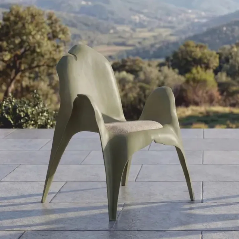 Preisknaller Casa Padrino chaise de jardin de luxe avec accoudoirs vert mat / gris - Mobilier de jardin et de terrasse