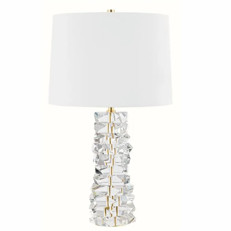 Casa Padrino lampe de table en cristal de luxe laiton antique / blanc H. 72 cm Echt