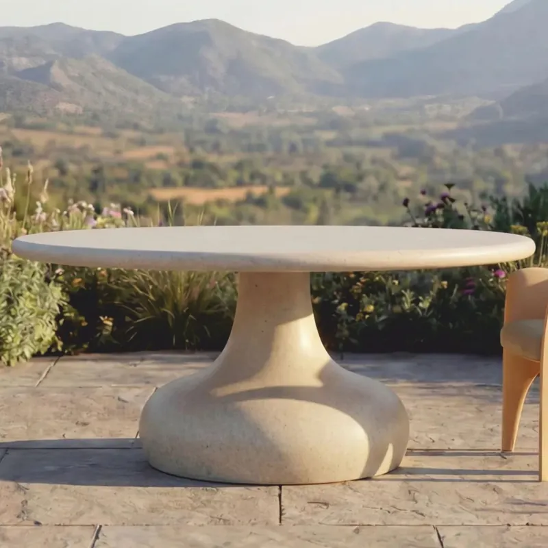 Casa Padrino table à manger de jardin de luxe beige mate Ø 180 cm - Meubles de jardin de luxe Neue Ware