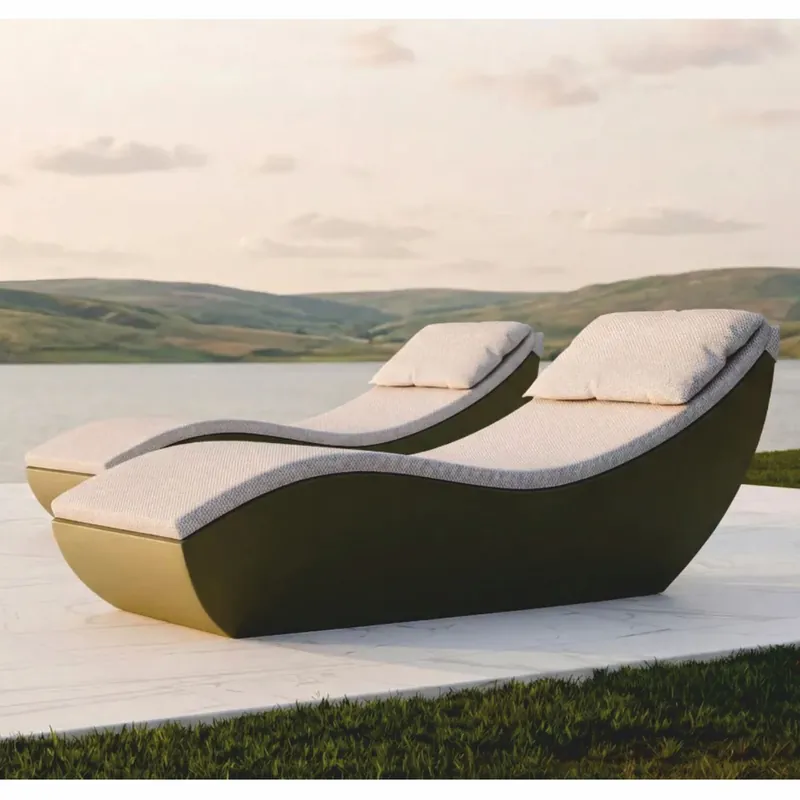 Solange Der Vorrat Reicht Casa Padrino chaise longue de jardin de luxe vert mat / gris 180 cm - Mobilier d'hôtel et de jardin