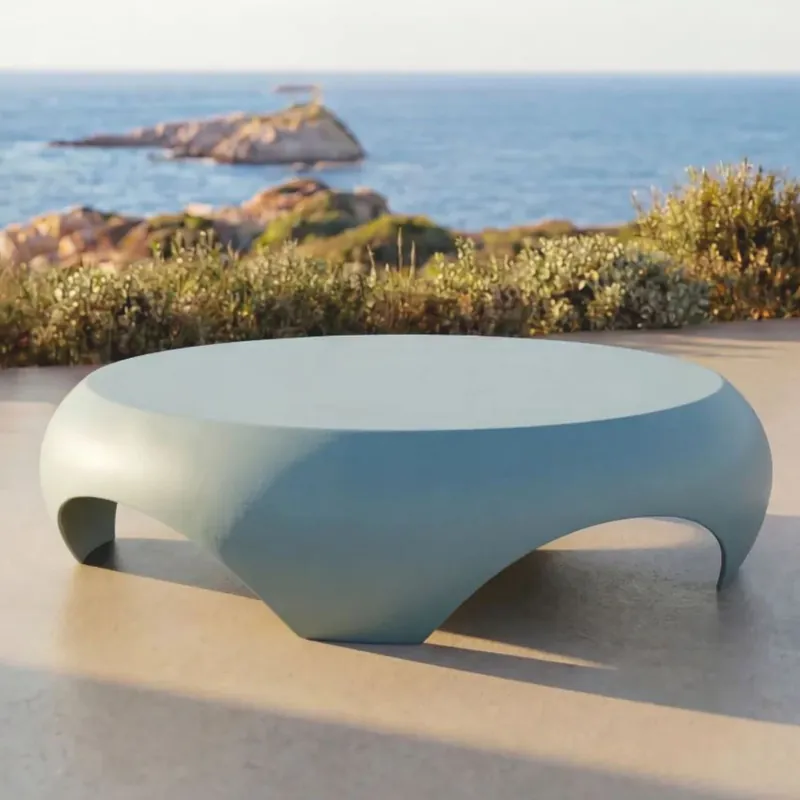 Casa Padrino table de jardin de luxe bleu mat Ø 140 cm - Table basse ronde de jardin Expressversand