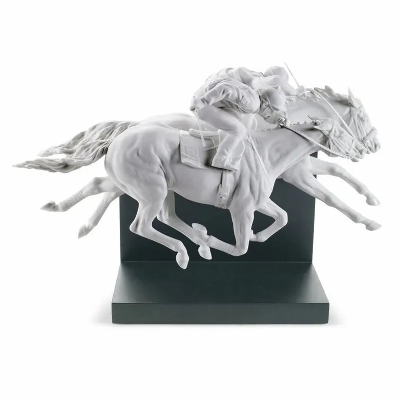 Casa Padrino sculpture décorative de luxe en porcelaine course de chevaux 44 cm - Fait main Heißes Angebot