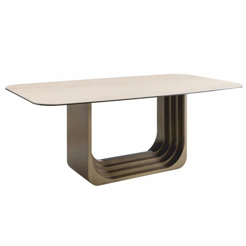 Neu Casa Padrino table à manger de luxe beige / bronze 200 cm - Meubles d'hôtel et de salle à manger