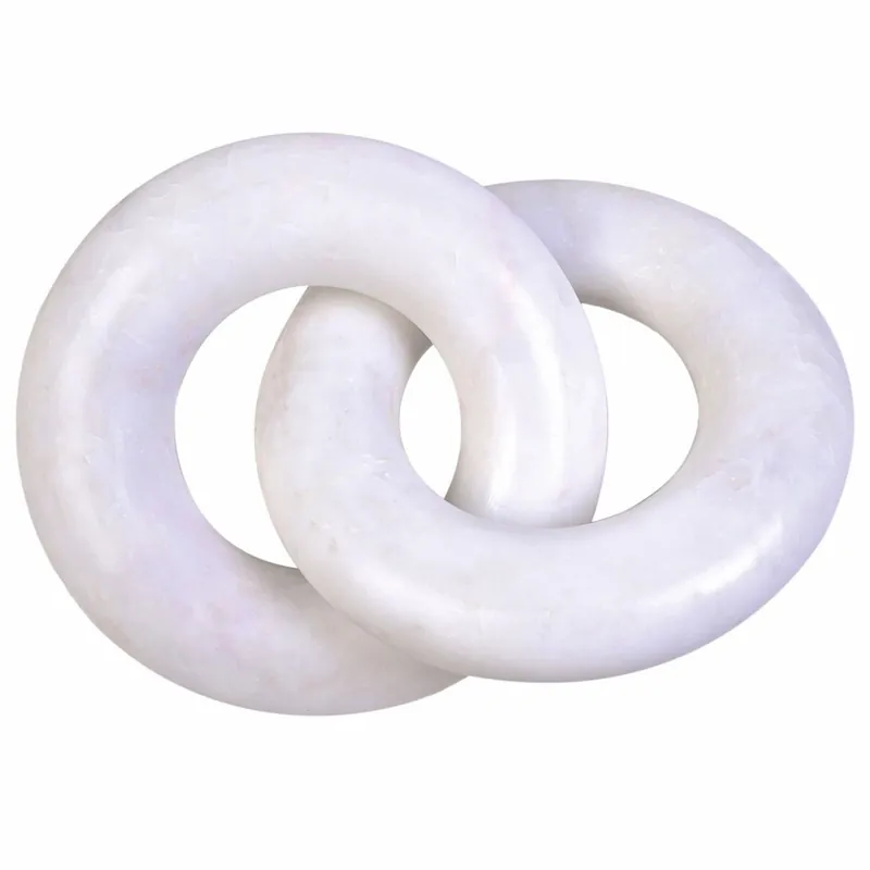 Ausverkauf Casa Padrino objet de décoration de luxe en marbre anneaux blanc 45 cm - Décoration de salon