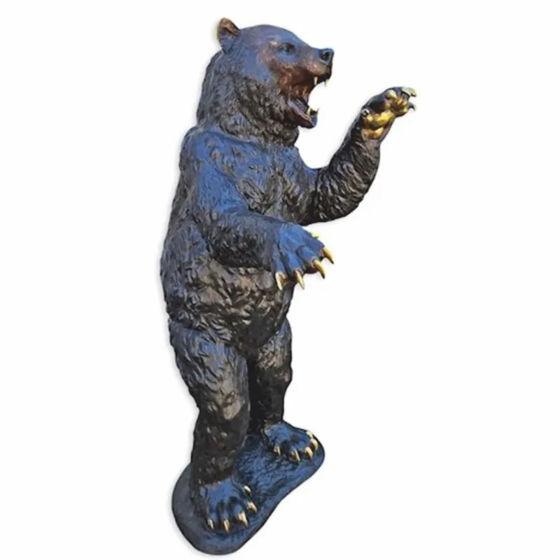 Finale Aktion Casa Padrino sculpture de jardin XXL en bronze ours marron / or H. 185 cm - Figurine grandeur nature
