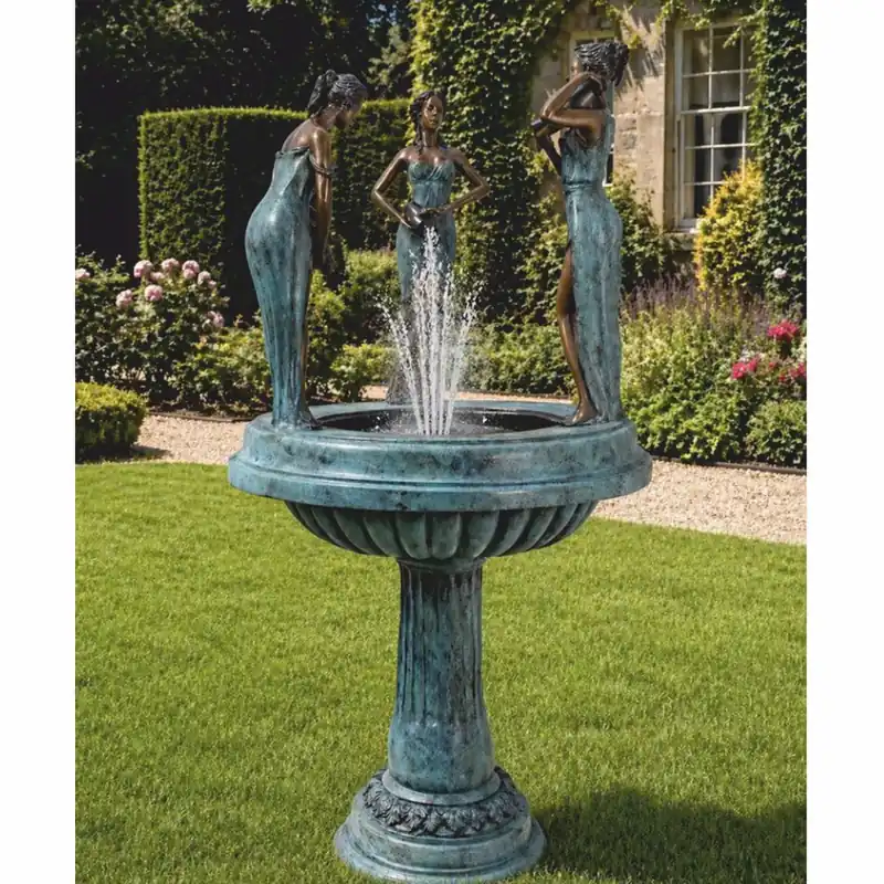 Casa Padrino Fontaine Art Nouveau en Bronze Trois Femmes H. 135 cm - Décoration de Jardin Beliebt