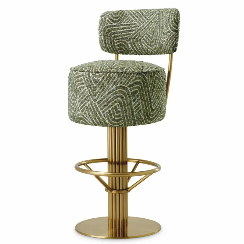 Casa Padrino tabouret de bar de luxe en acier inoxydable vert / laiton H. 104 cm - Mobilier de bar Mega-Angebot