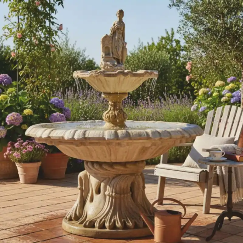 Casa Padrino fontaine baroque gris Ø 145 x H. 215 cm - Magnifique fontaine de jardin Jetzt Bestellen
