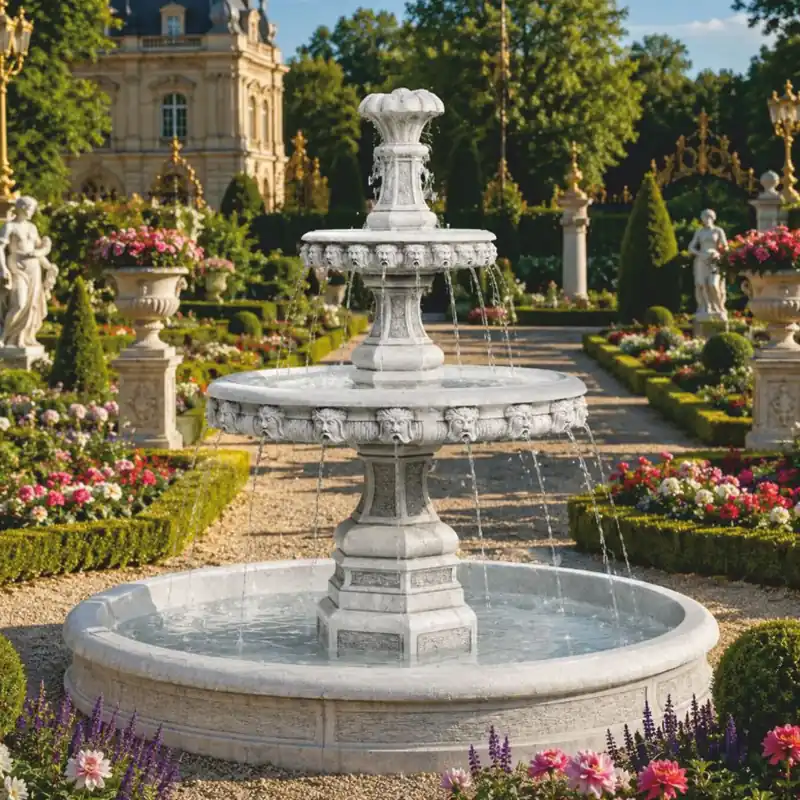 Casa Padrino Fontaine Baroque avec Entourage Gris Ø 113 x H. 107 cm - Fontaine de Jardin Nostalgique Angebot