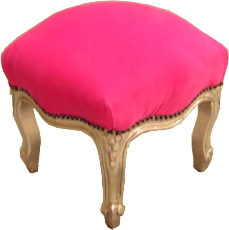 Casa Padrino barocco rosa pouf / argento Direkt Vom Hersteller