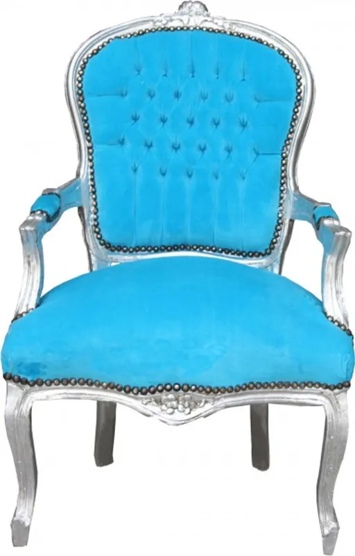 Barocco Salon Chair Turchese / Argento Sale