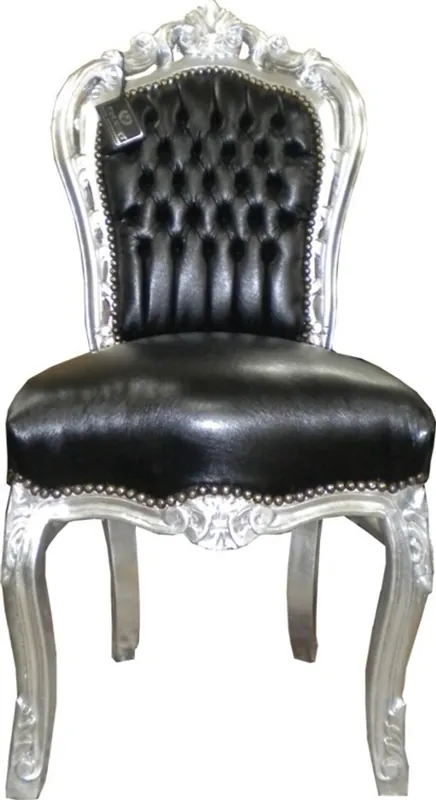 Mega-Angebot Casa Padrino Barocco Cena Chair Nero similpelle / Argento
