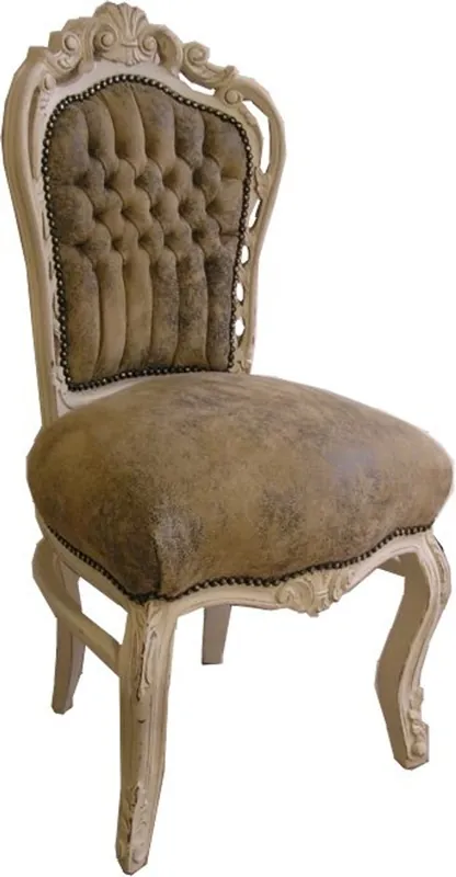 Barocco Cena sedia marrone chiaro / Crema similpelle Bestseller